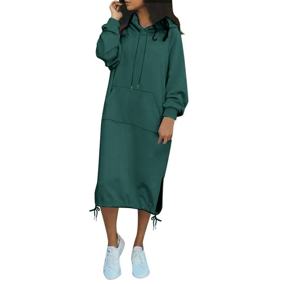 Hoodies for Women Pullover Sweatshirt Women Running with Baggy Hoodies Girls Ladies Warm Sweaters Pullover Tunic Tops Sweatshirt Long Dress Knit Sweaters Ladies Winter Clothes plus Green S