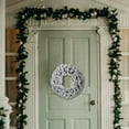 thumbnail image 5 of Neoyler Christmas Decorations Velvet Wreath with Festive Floral Design for Front Door and Holiday Gatherings Decor 17.7in White, 5 of 6