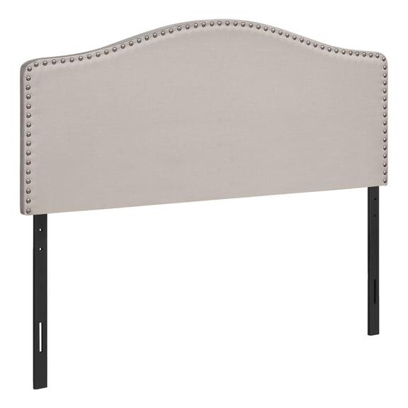 Contemporary Home Living 57.25" Upholstered Beige Linen-Look Headboard for Full-Size Bed