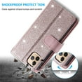 thumbnail image 4 of Wallet Case for iPhone 14 Pro Max, Retro Matte 9 Card Holder Slots Zipper Pocket Case PU Leather Magnetic Closure Kickstand with Wrist Strap Shockproof Folio Flip Case - Rose Gold, 4 of 17