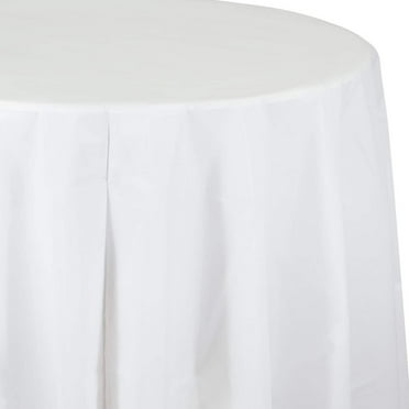 Creative Converting 82"W White Round Plastic Tablecloths 3 Count (DTC703272TC)