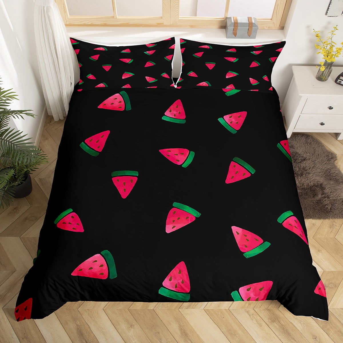Watermelon Bedding Set Summer Fruit Comforter Cover for Kids Child Boys