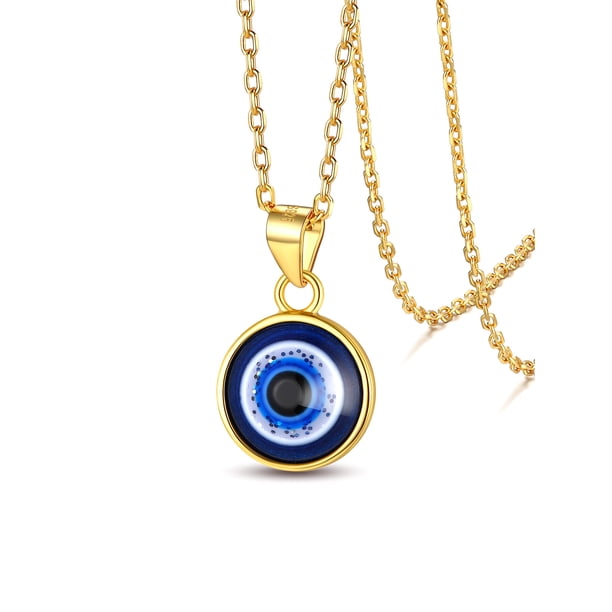 Collar de Cadena de Plata Esterlina 925 Silvora con Colgante de Ojo Azul Protección para Mujeres y Niñas