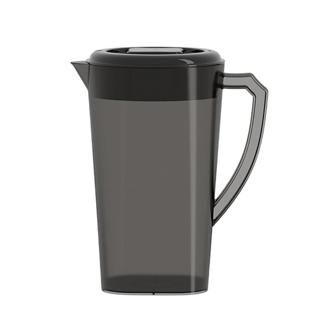 Pisexur Batería de cocina Jarra de plástico transparente con tapa, jarra de agua transparente para bebidas frías, jarra de té helado para limonada, té helado y bebida para la cocina del hogar