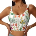 thumbnail image 1 of Balery Spring floral Sujetadores deportivos con espalda cruzada para mujer, acolchados, sin costuras, de alto impacto, ideales para yoga, gimnasio, entrenamiento y fitness.-Large, 1 of 8