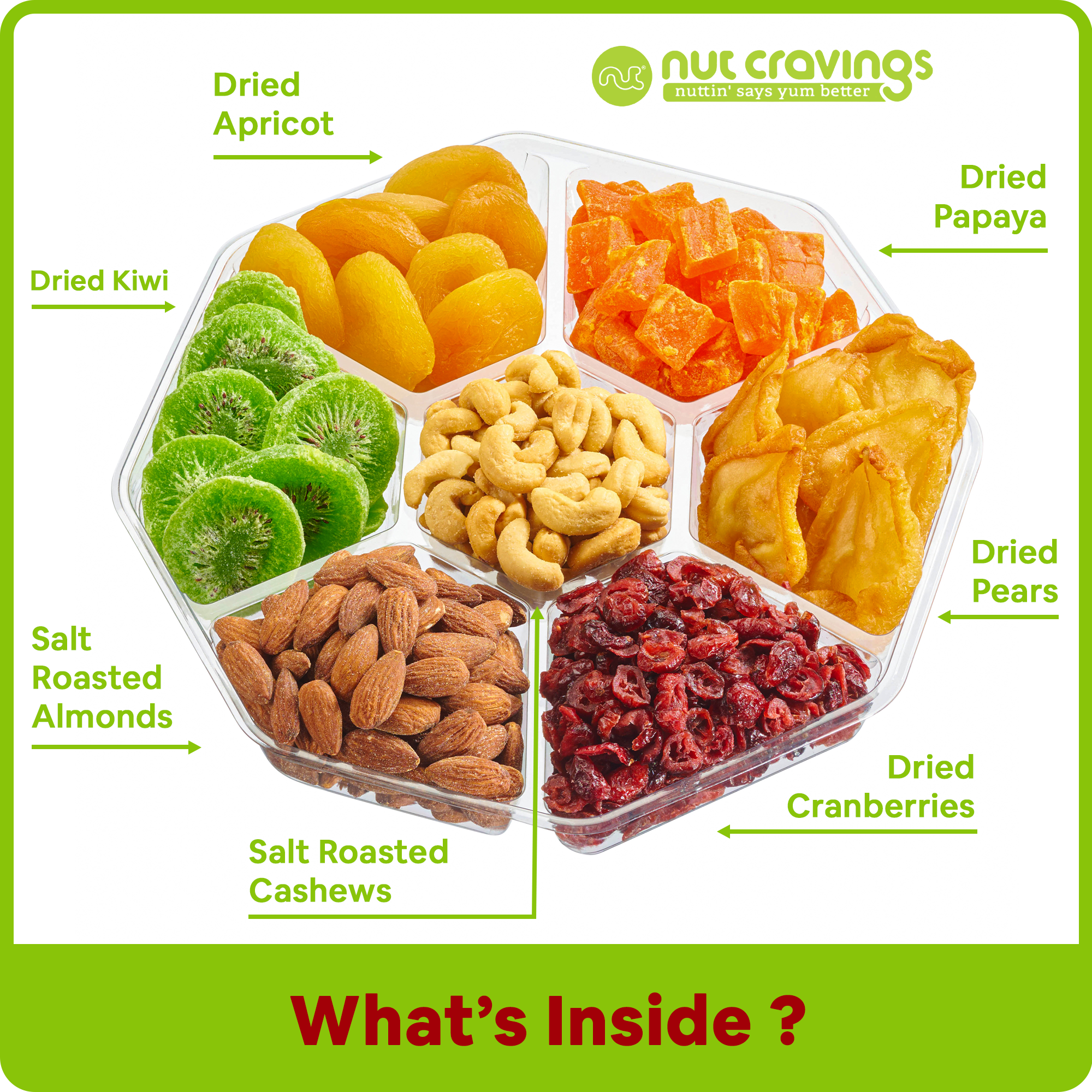 Nut Cravings Dried Fruit and Nut Gift Tray Healthy Snack Platter Perfect for Gifting and Parties