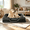 Gray, variant on CONCETTA 37 Inch Fluffy Donut Dog Bed for Large Dog, Machine Washable Cover, Gray