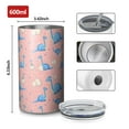 thumbnail image 4 of 20oz Coffee Tumblers Pink Cartoon Dinosaurs Eggs Pattern Stainless Steel Vacuum Insulated Travel Tumbler Coffee Cups Mug with Lid and Straw with Cleaning Brush for Cold & Hot Drinks, 4 of 5