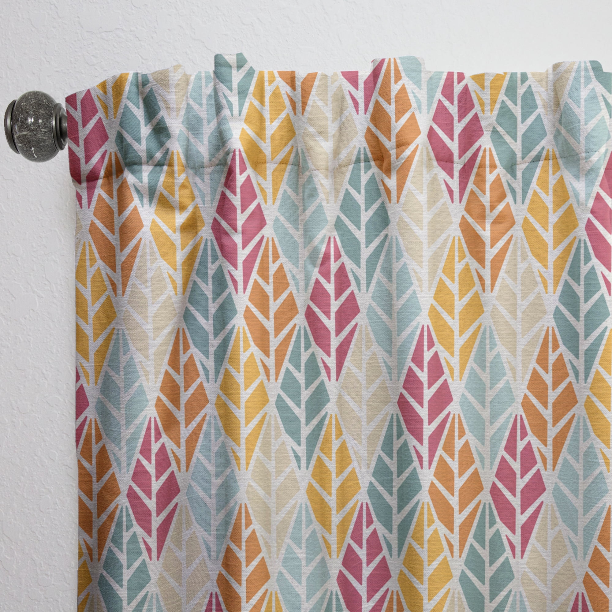 Designart 'Diamond Retro Pattern X' Mid-Century Modern Curtain Panel