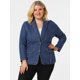 thumbnail image 3 of Women's Plus Size Denim Jacket Notched Lapel Color Block Stretch Blazer Sky Blue 4X, 3 of 6