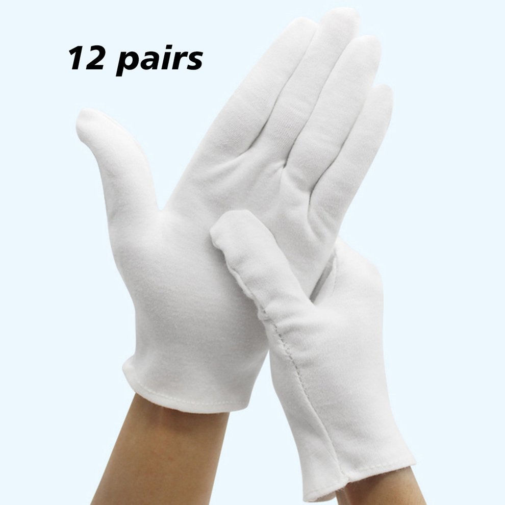 Top Deals Wearable Thick White Gloves Cotton Material Parade Etiquette