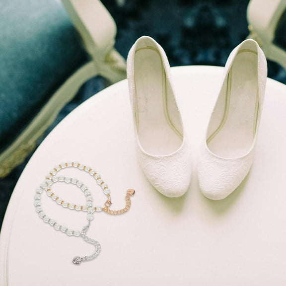 OFFIGAM 2 Pairs Decorative Shoe Clips High Heel Shoe Laces Multi Anti Slip for Women Daily Wear