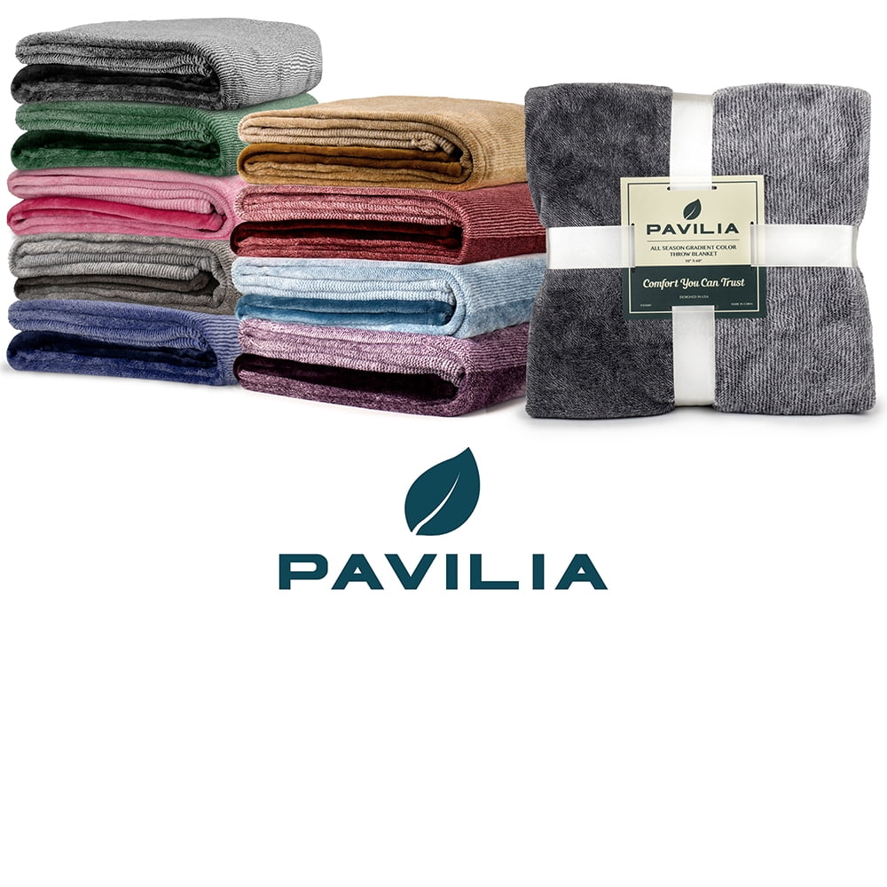 PAVILIA Flannel Fleece Throw Blanket for Couch | Super Soft Cozy Microfiber Couch Blanket | Decorative Accent Throw