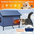 thumbnail image 3 of EVERBETTER-Heated Outdoor Cat House with Detachable Heating Pad, All-Weather Proof & Insulated Shelter, Spacious Interior, 2 Doors for Safe Refuge of Feral, Stray, and Barn Cats in Winter, 3 of 8