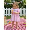 thumbnail image 4 of Loicainy Baby Toddler Girl Birthday Dress 6 12 18 24 Months 2T 3T 4T Plaid Cake Embroidered Puff Sleeve A-line Summer Dresses with Bows, 4 of 9