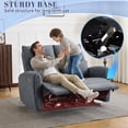 thumbnail image 6 of Recliner Loveseat, 2-Seater Zero Clearance Power Reclining Sofa with USB/Type-C Charging, Breathable Chenille Fabric Wall-Hugger Couch for Small Living Room & Apartment (Blue), 6 of 7