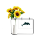 thumbnail image 1 of Blue Ocean racionalizar la natacion Dolphin Tarjeta de bendición de jarrón de girasol artificial, 1 of 3
