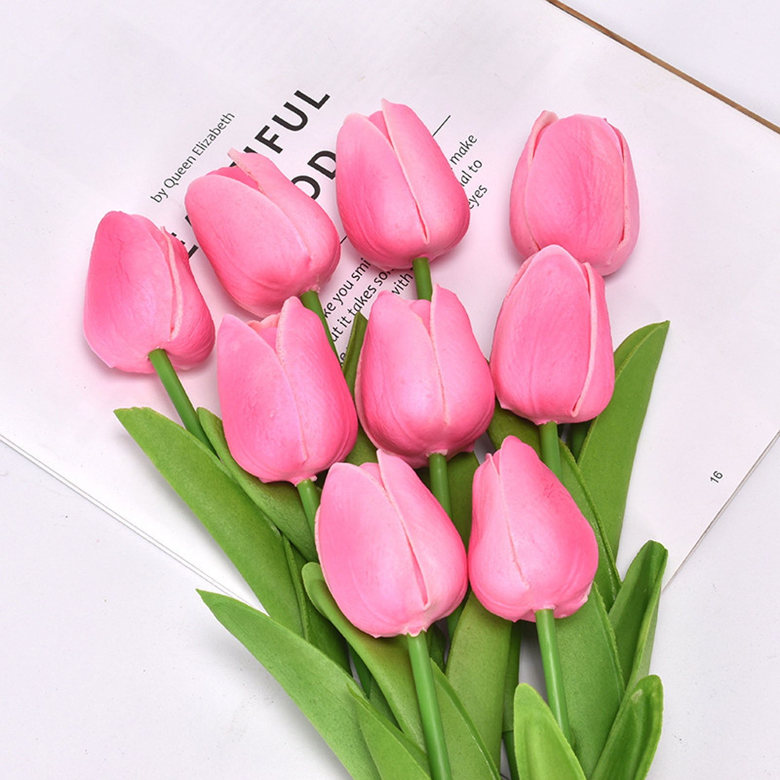 Washranp Artificial Tulips Flowers,Antifade Real Touch Arrangement