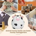 thumbnail image 6 of H&W Cow Piggy Bank, Unbreakable Coin Box for Kids, Cute Animal Money Bank Birthday for Boys Girls,Coin Saving Boxes (White), 6 of 10