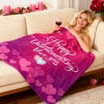 thumbnail image 5 of Meggemo 39.4x51.2 Inch Valentine's Day Heart Blanket Soft Warm Throw Blanket for Sofa Bed Chair Indoor Home Use Adds Sweet and Cozy Atmosphere Perfect for Couples Cuddling, 5 of 7