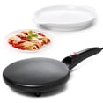 thumbnail image 1 of Moss & Stone - Máquina de crepes eléctrica portátil y automática con recubrimiento antiadherente, 800 W, 120 V, 8 pulgadas, negro, 1 of 5