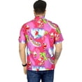 thumbnail image 4 of LA LEELA Men's Hawaiian Christmas Tree Shirts Short Sleeve Button Down Shirt Mens Shirts Beach Hawaii Shirts for Men Funny XS Santa Reindeer, Pink, 4 of 7
