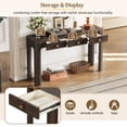 thumbnail image 3 of Aukfa 52" Console Table with Curved Corners, 3 Drawers & Thick Legs, Entryway Table for Living Room & Hallway, Espresso, 3 of 8