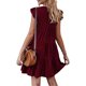 thumbnail image 2 of Lucakuins Mujeres Casual Plisado Vestido Corto, Adultos Primavera Color Sólido Cuello Redondo Manga Corta Mini Vestido Lucakuins moda, 2 of 9