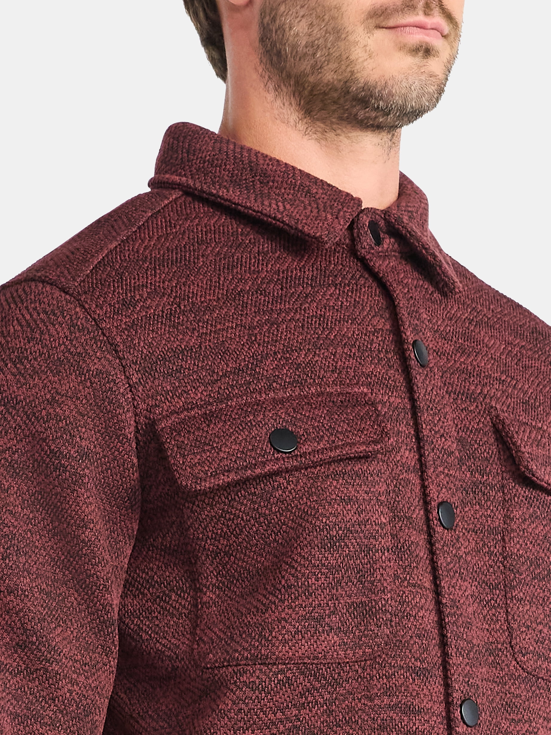George Men's and Big Men's Knit Shacket with Microfleece Lining, Midweight, Sizes S-3XL