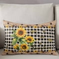 thumbnail image 3 of Sunflower Plaid Throw Pillow Covers, Country Sunshine Star Vintage Bee Black Soft Breathable Pillow Cases with Zipper for Sleeping, King Size Pillowcases for Couch Bed Sofa Chair 20x36 Inches, 3 of 6