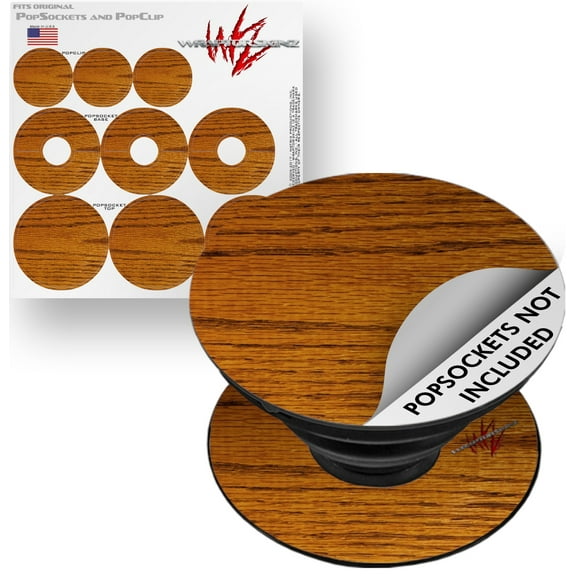 Decal Style Vinyl Skin Wrap 3 Pack for PopSockets Wood Grain - Oak 01 (POPSOCKET NOT INCLUDED) by WraptorSkinz