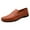 Brown, variant on XIMIN Men's Prom Dress Loafers Leather Business Solid Color Prom Non Slip Low Top Comfortable Breathable Slip On Block Heel Anti-Slip Lightweight Shoes