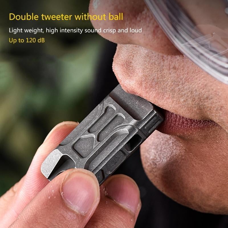 CEORPER Titanium Emergency Keyring Whistle Safety Survival Whistle Hikings Whistle
