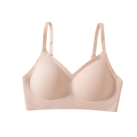 Women s Bras No Underwire Back-Smoothing Bra Feature V-Neck Demi & Balconette Bra Style W-1197 Hook and Eye Closure Strappy Sports Bra Pinks S