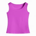 thumbnail image 4 of NIEWTR Cute Tank Tops For Girls Slim Sleeveless Breathable Shirts Fashion Summer Crop Tops Suitable For Outdoor(A-Purple,S), 4 of 4