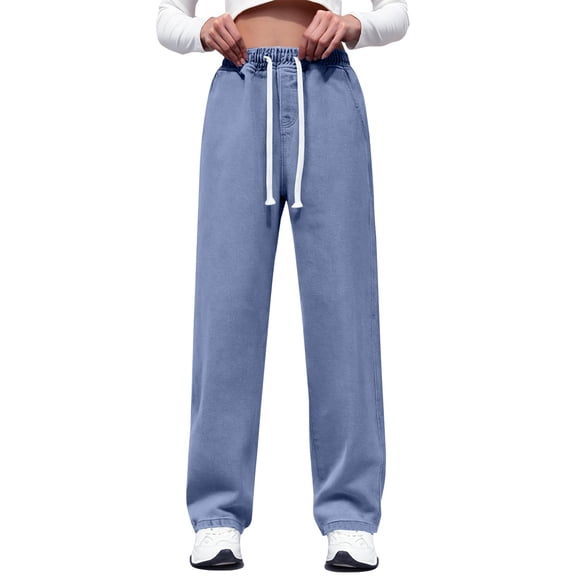 Jeans For Women Wide Leg Denim Pant Unisex Clic Solid Trouser Casual Fashion Loose Straight Jeans Womens Jeans