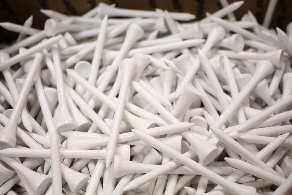 PLAYER SUPREME Premium Golf Tees- 500 Count -White Premium One-Piece Golf Tees