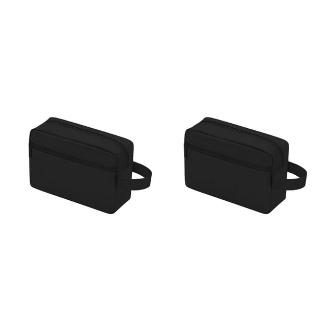 maskred Cable Storage Bag Cellphone Cord Organizer Solid Color Travel Pouch Black 2Set