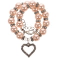 thumbnail image 1 of Collar para mascotas con colgante de corazón de cristal, collar para gatos y perros, joyería con perlas brillantes, talla M (rosa), 1 of 7