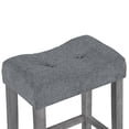 thumbnail image 6 of Bar Table Set 4 Piece, 4 Piece Dining Table Set, Industrial Breakfast Table and Chairs with Solid Wood Legs, MDF Top and Linen Stools, Gray, 59 Inch, 6 of 9