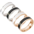 thumbnail image 4 of AYYUFE Ring Decorative Titanium Steel Unisex Simple Finger Band for Daily Life Titanium Steel White, 4 of 8