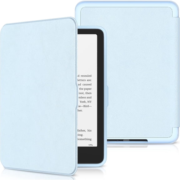 New Kindle Paperwhite 2024 Case 7" (12th Gen) & Colorsoft Signature Edition Case, Slim PU Leather Cover with Soft TPU Back and Auto Sleep/Wake, Not for Remarkable -Light Blue