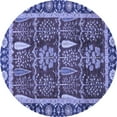 thumbnail image 1 of Ahgly Company Indoor Round Oriental Blue Traditional Area Rugs, 4' Round, 1 of 4
