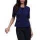thumbnail image 1 of Blazer de manga corta para mujeres, chaqueta de traje de oficina casual de verano, botón, color azul oscuro, 1 of 6