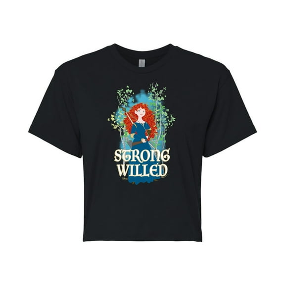 Disney Brave - Merida Strong Willed - Juniors Cropped Cotton Blend T-Shirt