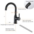 thumbnail image 4 of Wowow Grifo De Baño Negro - Fregadero De Barra Monomando De Acero Inoxidable Mezclador De Lavabo De Arco Alto - Grifo De Cocina Pequeño Con Mangueras De Suministro, 4 of 5