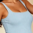 thumbnail image 6 of BFHHYA Women's Maternity Bodysuit Ribbed Square Neck Sleeveless Tank Top Stretch Shapewear Bodysuits Over the Belly for Pregnancy, 6 of 7