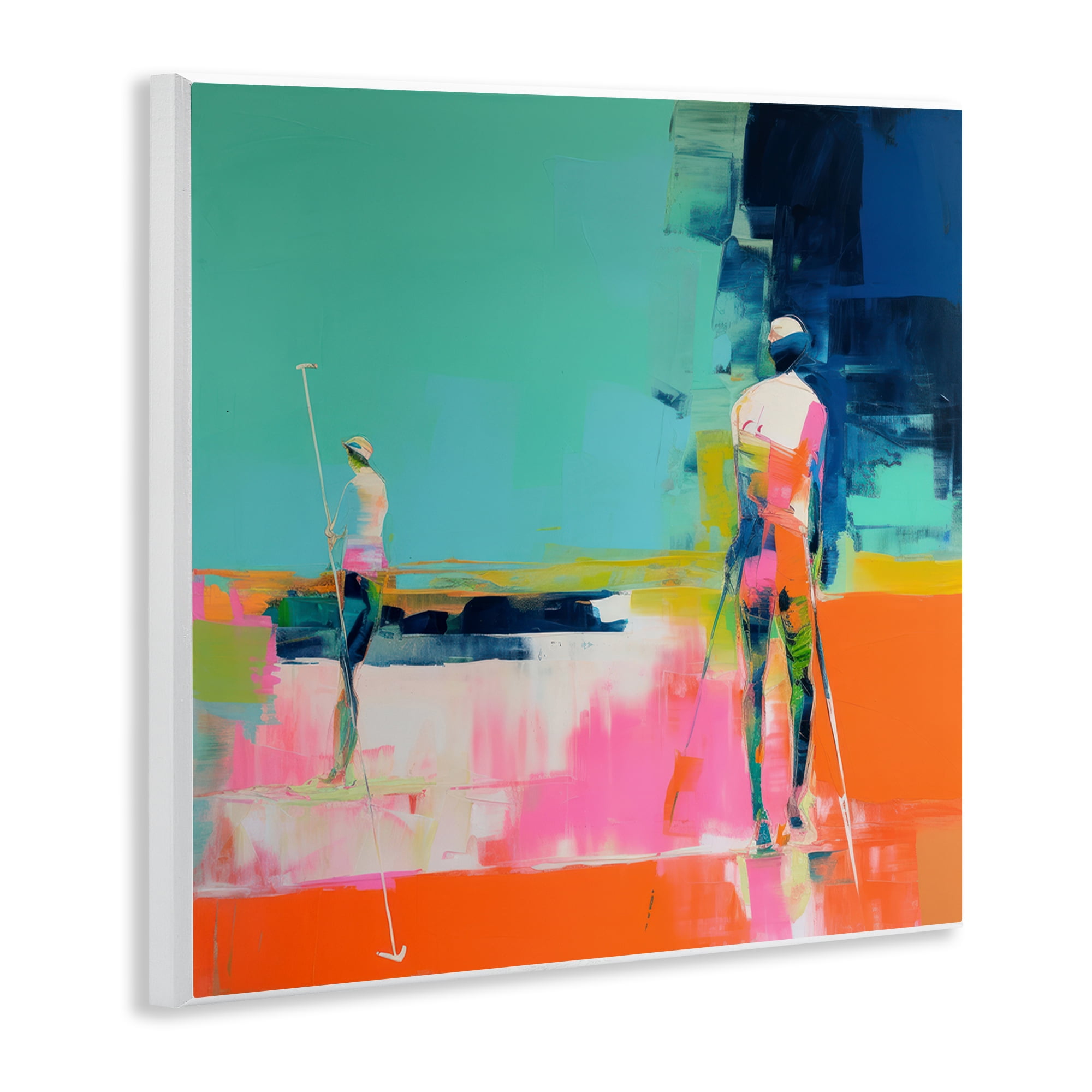 Stupell Industries Golf Course View Abstract Painting Unframed Art Print Wall Art, 12 x 12
