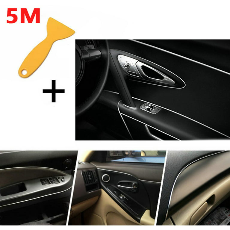 Chrome 5M Car Interior Door Gap Edge Line Insert Molding Trim Strips  Accessories