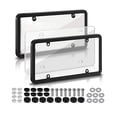 thumbnail image 1 of 2Pack Transparent License Plate Cover and Frames,Clear Front and Rear License Plate Holder,Unbreakable Car Licence Plate Frame Protector fits Any US Plates with Screws & Caps (Black Frame), 1 of 5